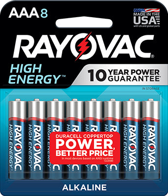 Rayovac AAA HIGH ENERGY™ Alkaline Batteries 8 Pack