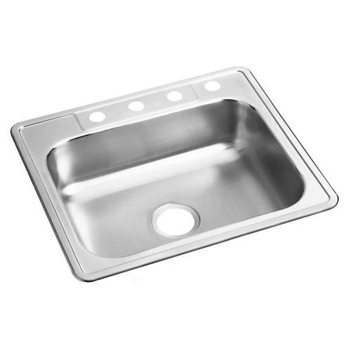 Elkay Dayton Stainless Steel 4-Hole Single Bowl Drop-in Sink