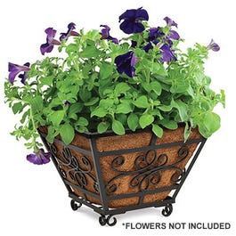 Quatrefoil Floor Planter With Coco Liner, 14-In.