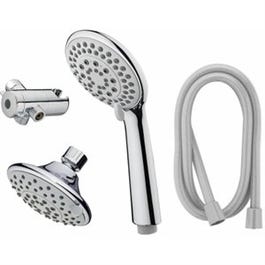 Showerhead, Fixed/Handheld, 5-Settings, Chrome Plated