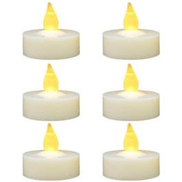 Tea Light LED Candles, Yellow Flicker Flame, Battery-Operated, 6-Pk.