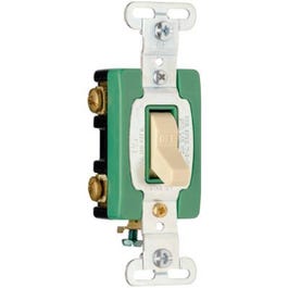 Toggle Switch, Double Pole, Ivory, 120/277-Volt, 30-Amp