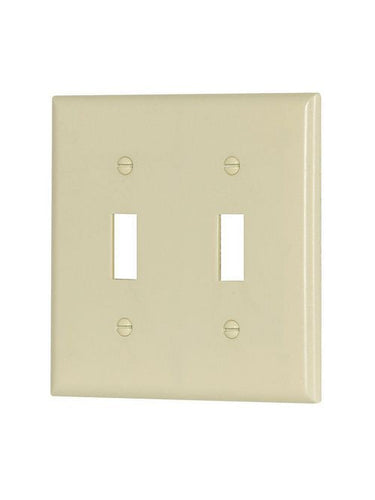 Eaton Wiring Devices 2139V 2-Gang Ivory Thermoset Standard Size Toggle Switch Wallplate