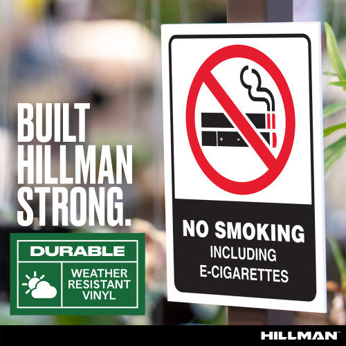 Hillman No Smoking or E-Cigs Sign with Symbol