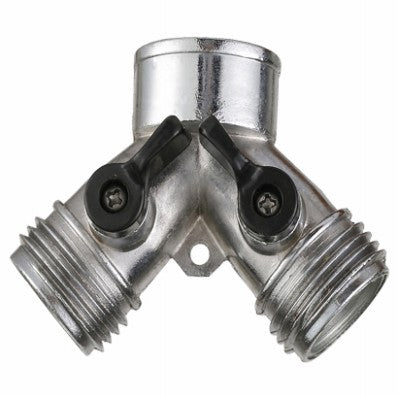 Green Thumb 2-Way Garden Hose Y Connector Zinc