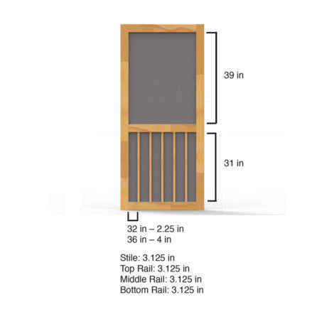Screen Tight Five Bar Wood Screen Door