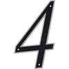 Hillman Black & Silver Reflective Plastic House Number 4