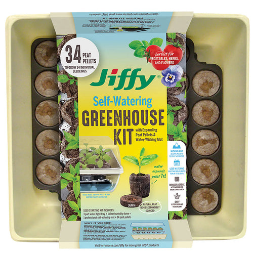 Jiffy Self-Watering Seed Starting Kit 34 Cell 36mm Peat Pellets