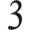 Hillman Black & Silver Reflective Plastic House Number 3