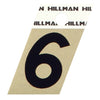 Hillman Adhesive Angle-Cut House Number 6 Black and Gold