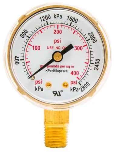Forney Regulator Gauge, 2 in, 0-400 PSI