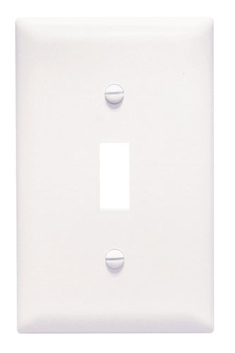 Legrand Pass & Seymour TradeMaster® Jumbo 1-Gang Nylon Wall Plate, 1 Toggle Switch Opening, White