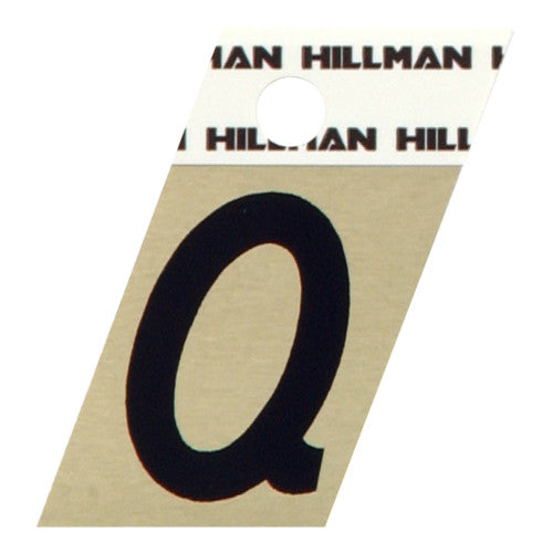 Hillman Adhesive Angle-Cut Letter Q Black and Gold