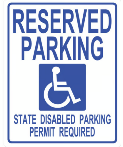 Hillman Handicapped Parking Sign (19 x 15)