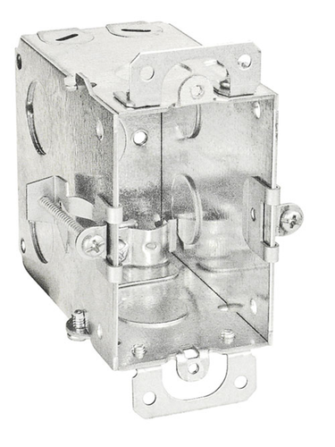 Southwire 3 X 2 Cut In Switch Box, 2-1/2 Deep - Gangable, W/ Romex Clamps