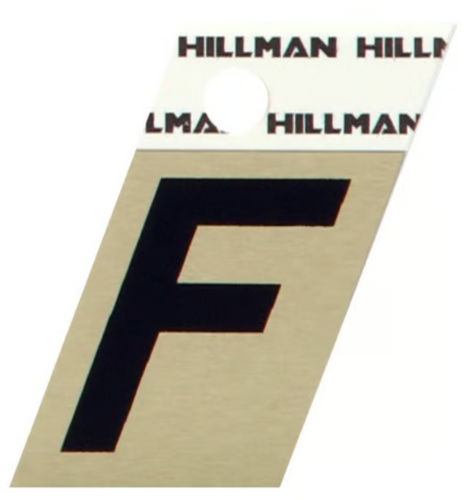 Hillman Adhesive Angle-Cut Letter F Black and Gold (1-1/2)