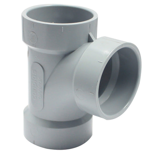 Canplas PVC DWV Sanitary Tee, Hub x Hub x Hub
