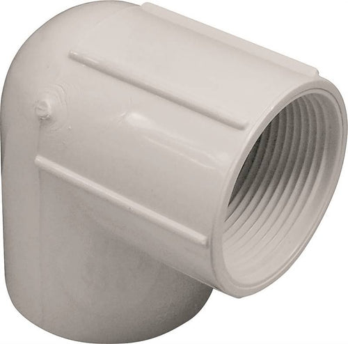 Lasco 90 Degree PVC Schedule 40 Elbow Slip x Fip White