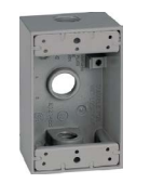 Teddico One Gang Outlet Box with 3 Threaded Outlets