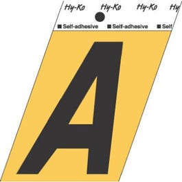 Address Letters, A, Black/Gold Aluminum, Adhesive, 3.5-In.