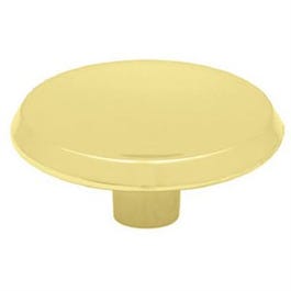 Cabinet Knob, Concave Round, Brass-Plated, 1.5-In.