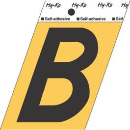 Address Letters, B, Black/Gold Aluminum, Adhesive, 3.5-In.