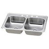33 x 22 x 7-Inch Stainless-Steel Satin Double-Compartment Kitchen Sink